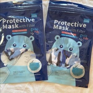 Kids Protective Mask with Filter - Blue 2 pk